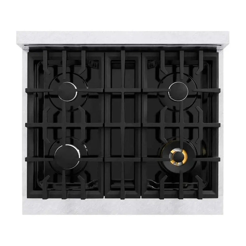 ZLINE 30" Select Gas Range Convection Gas Oven DuraSnow® Stainless Steel HGRS-30 by Farmhouse Kitchen and Bath