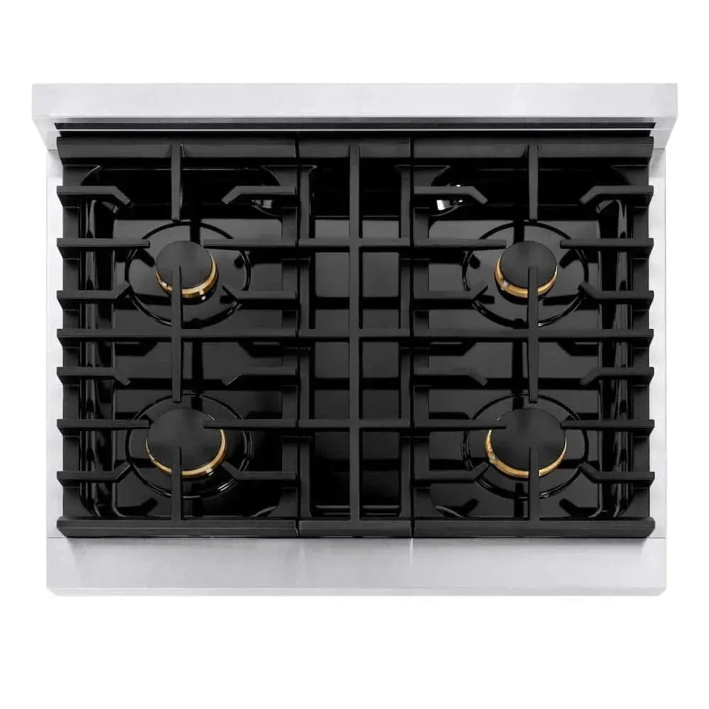 ZLINE 30"Gas Range, Convection Gas Oven , DuraSnow® Matte Black, SGRSZ-30-MB by Farmhouse Kitchen and Bath
