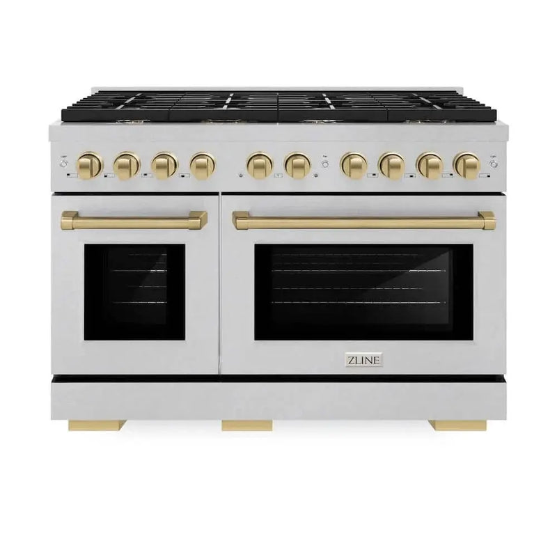ZLINE 48"Gas Range, Convection Gas Oven, DuraSnow® Champagne Bronze, SGRSZ-48-CB by Farmhouse Kitchen and Bath
