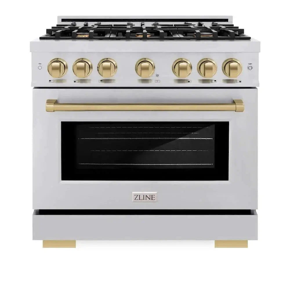 ZLINE 36" Select Gas Range Convection Gas Oven Stainless Steel Champagne Bronze HGRZ-36-CB by Farmhouse Kitchen and Bath