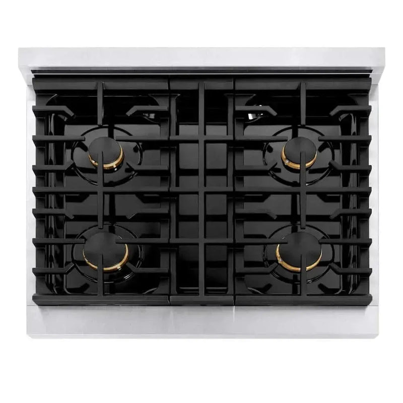 ZLINE 30"Gas Range, Convection Gas Oven , DuraSnow® Champagne Bronze, SGRSZ-30-CB by Farmhouse Kitchen and Bath