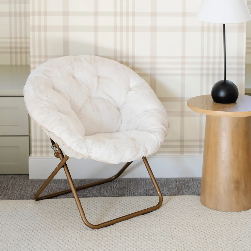 Saucer Chair Kids Chair with Faux Fur Cover by HouseOfZazla