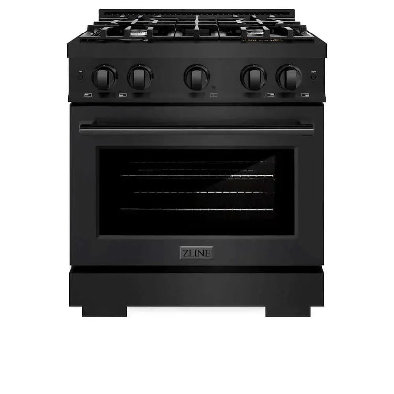 ZLINE 30" Select Dual Fuel Range Gas Cooktop Electric Convection Oven Black Stainless Steel HDRB-30 by Farmhouse Kitchen and Bath