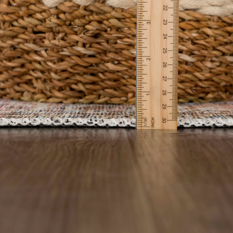 Flat Pile Urpi Red Washable Rug - Clearance by Boutique Rugs