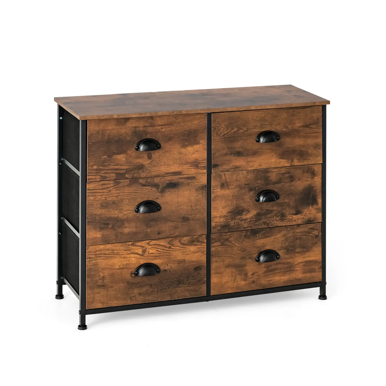 6 Fabric Drawers Storage Chest with Wooden Top by DirectDeals