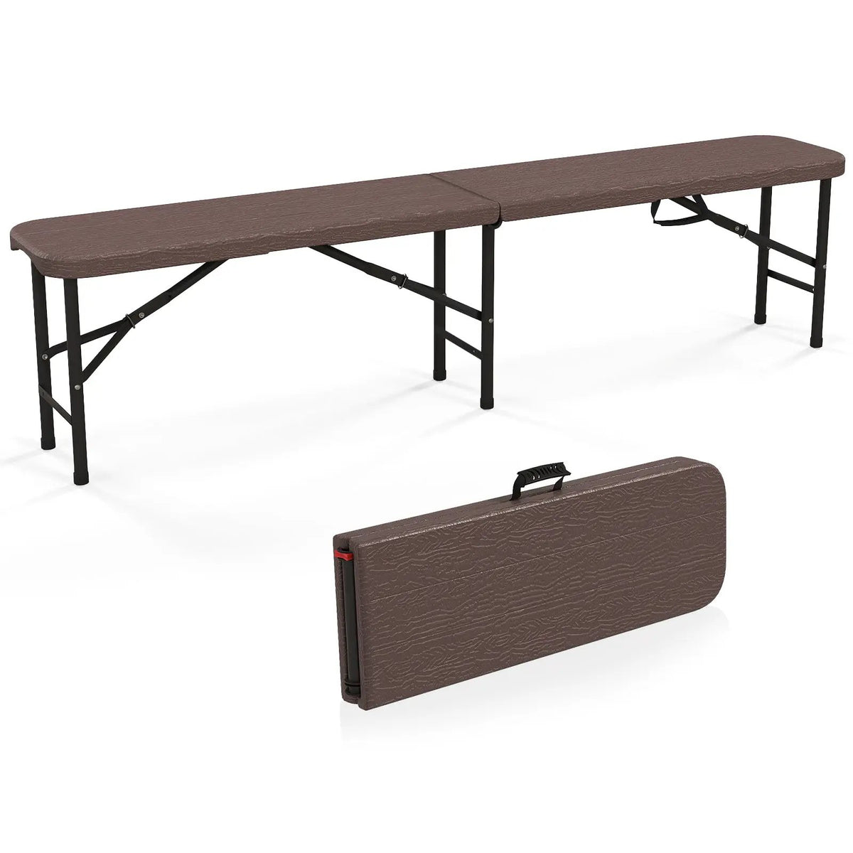 6 Feet Folding HDPE Bench with 1320 LBS Capacity and Handle Lock, photo 3 of 7