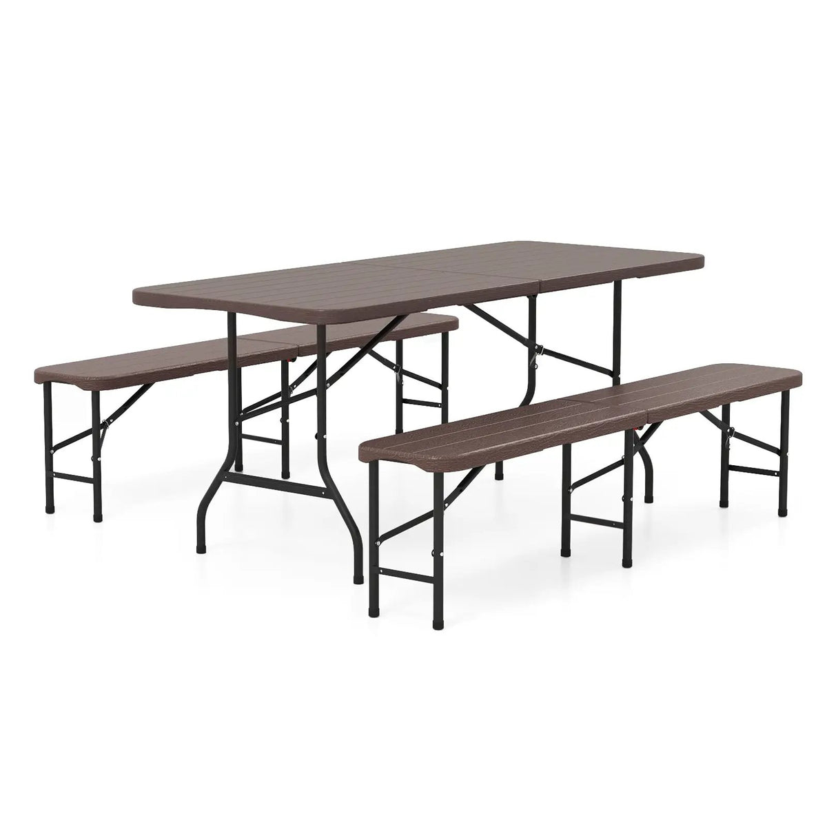 6 Feet Folding HDPE Bench with 1320 LBS Capacity and Handle Lock, photo 4 of 7