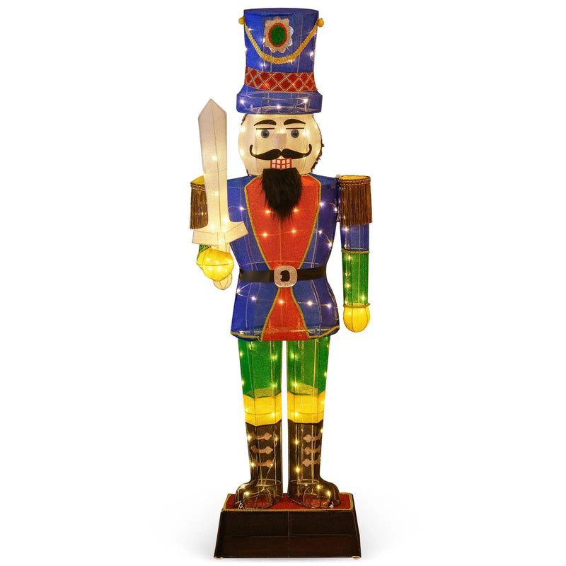 6 Feet Pre-Lit Nutcracker with Sword and 110 LED Lights by DirectDeals