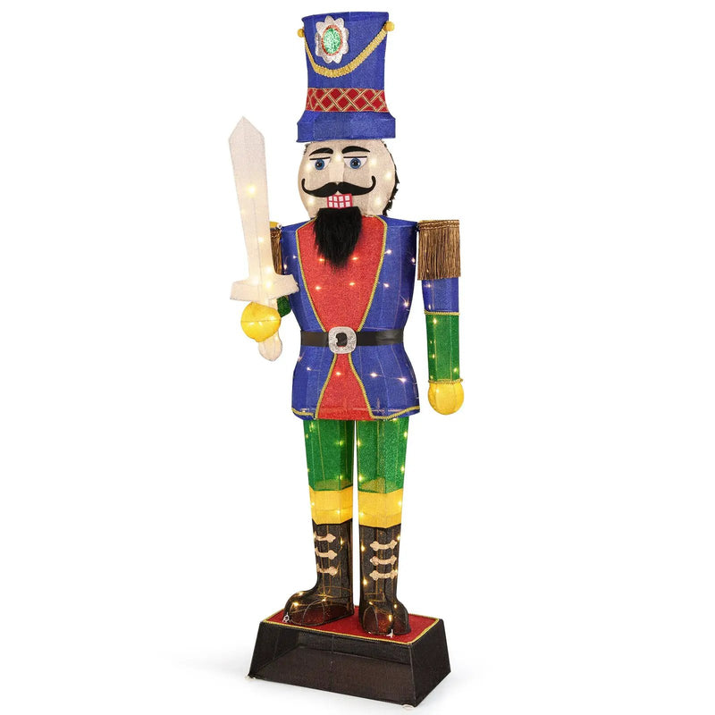 6 Feet Pre-Lit Nutcracker with Sword and 110 LED Lights by DirectDeals