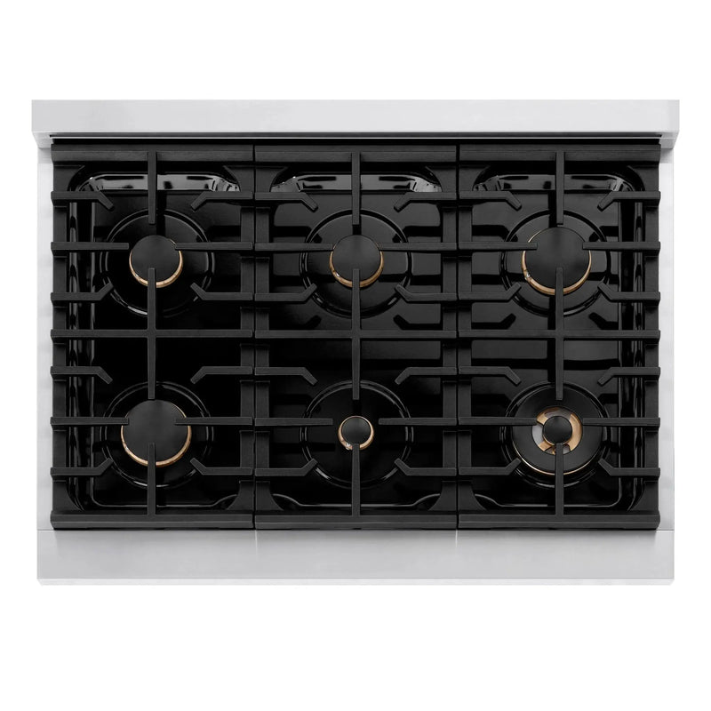 ZLINE 36"Paramount Dual Fuel Range Stainless Steel Matte Black SDRZ-36-MB by Farmhouse Kitchen and Bath