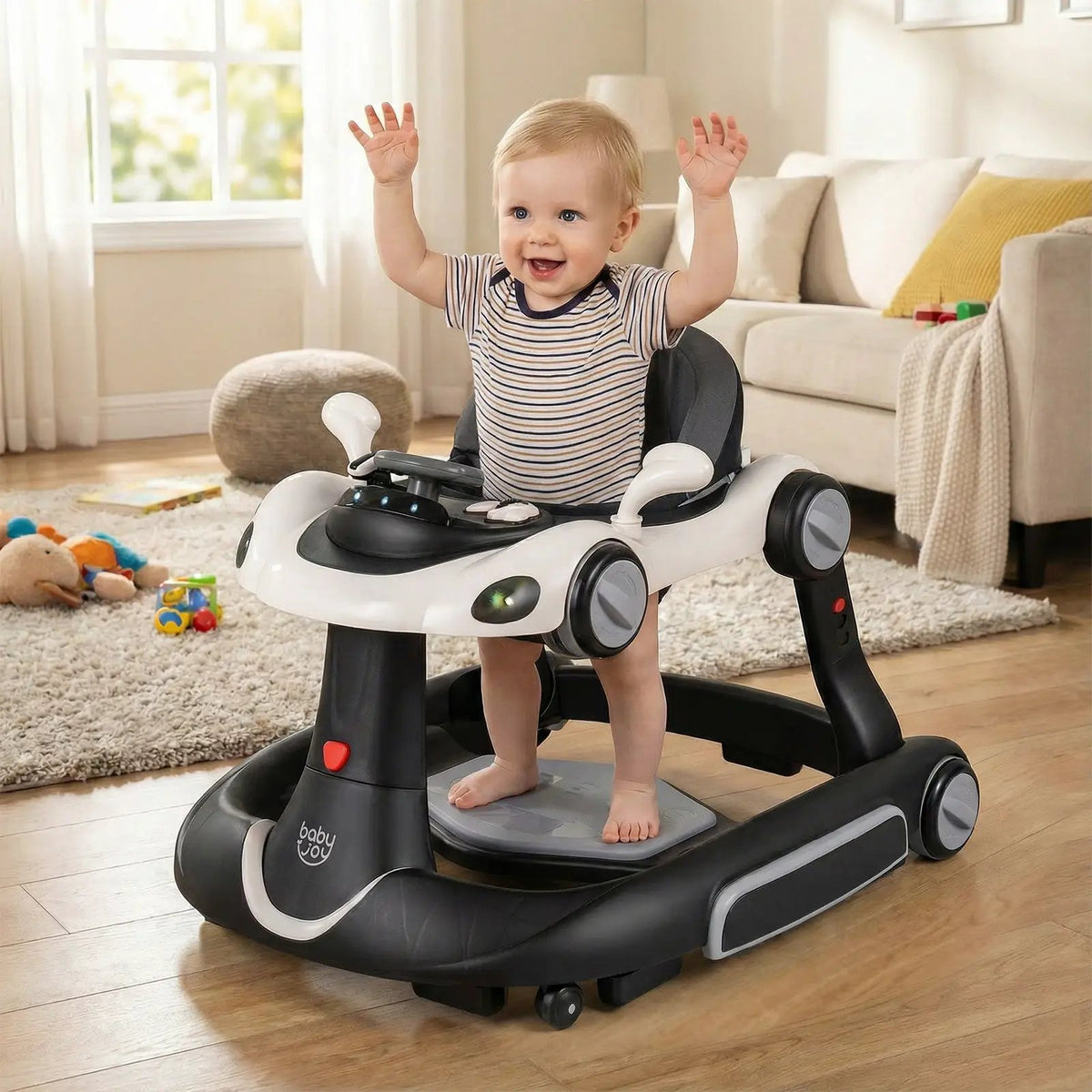 6-in-1 Baby Walker with Canopy Portable Activity Center Bouncer Rocker Combo with Music, photo 19 of 32