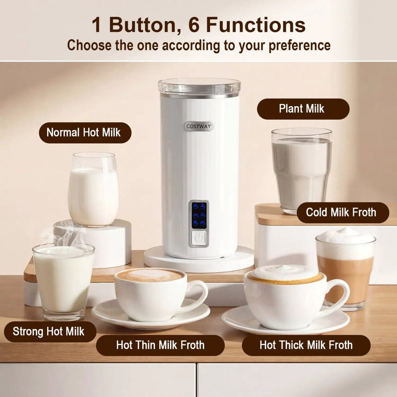 Electric Milk Frother and Steamer 6-in-1 Stainless Steel by DirectDeals