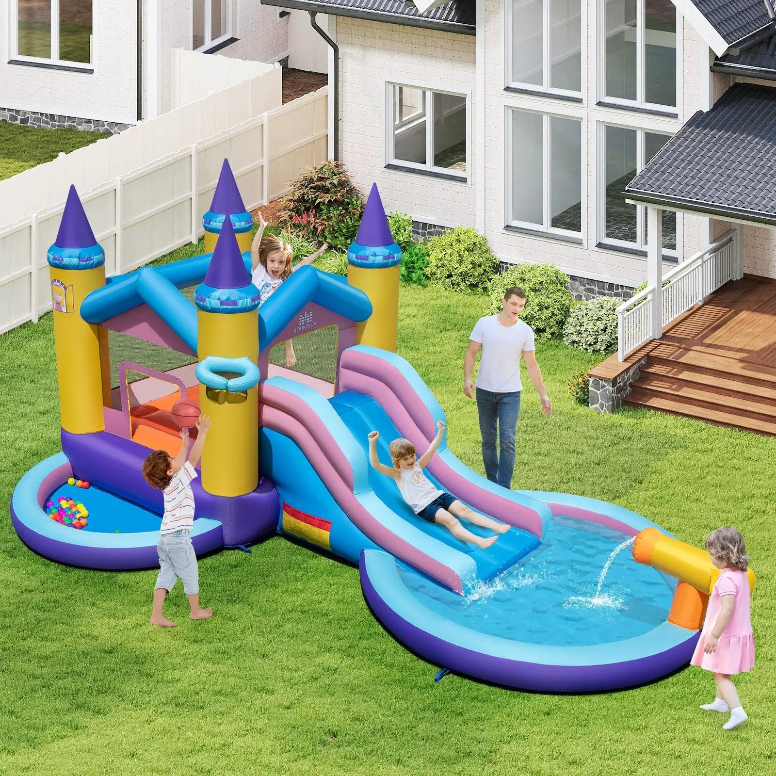 6-in-1 Inflatable Kids Water Park for Yard by DirectDeals