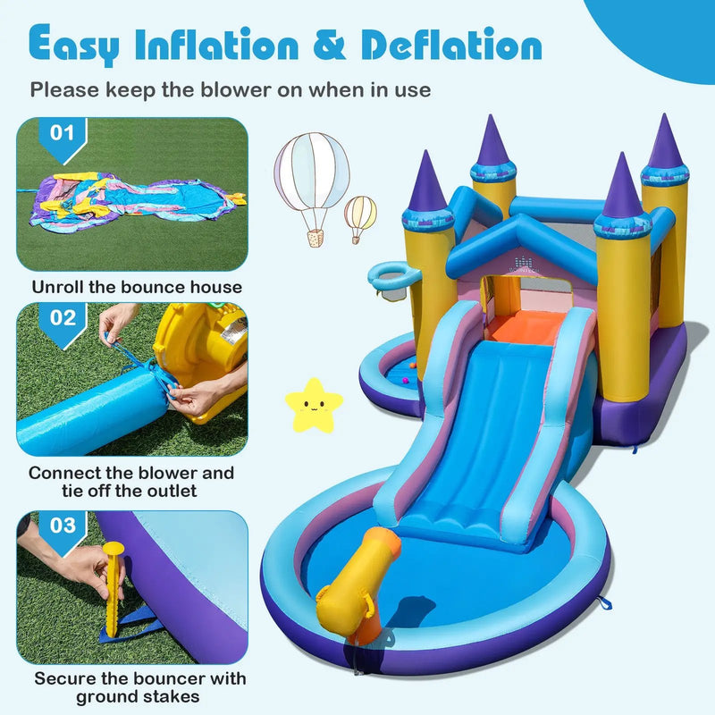 6-in-1 Inflatable Kids Water Park for Yard by DirectDeals