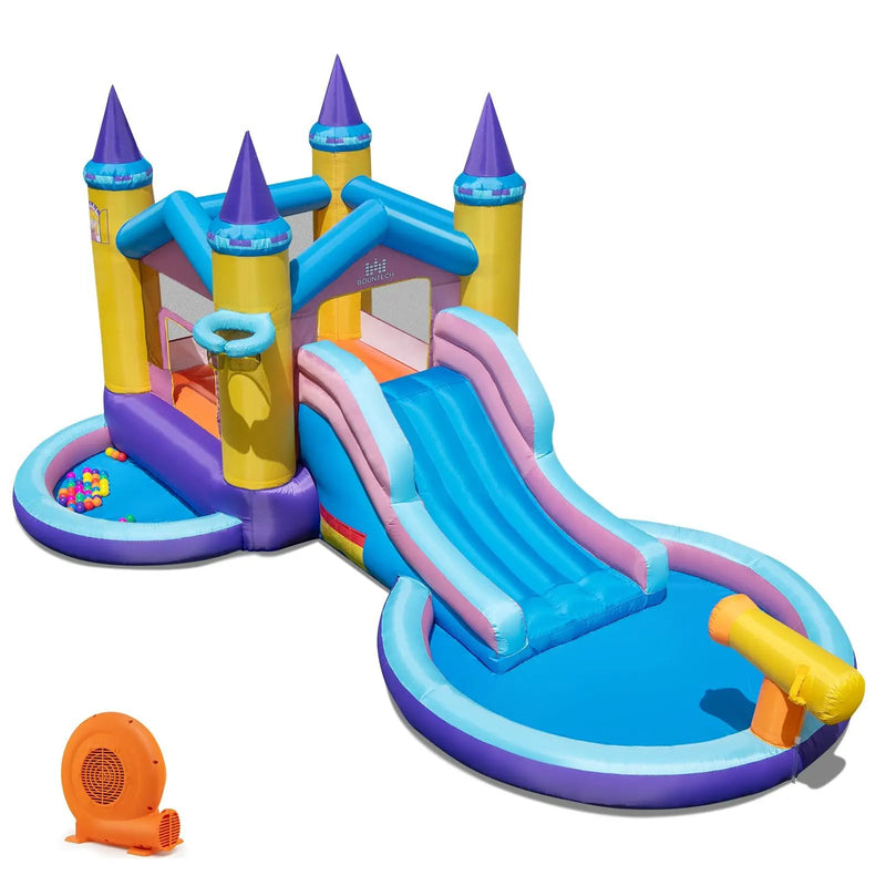 6-in-1 Inflatable Kids Water Park with 678W Blower by DirectDeals