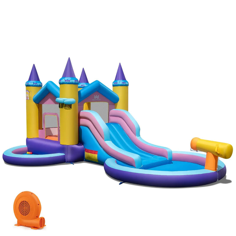 6-in-1 Inflatable Kids Water Park with 678W Blower by DirectDeals