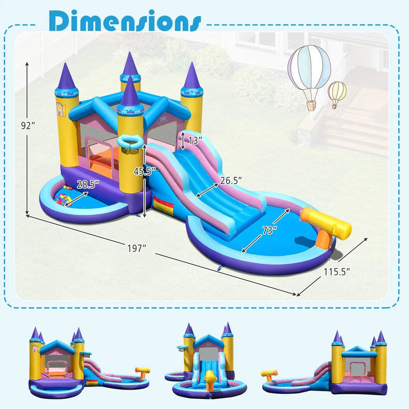 6-in-1 Inflatable Kids Water Park with 735W Blower by DirectDeals