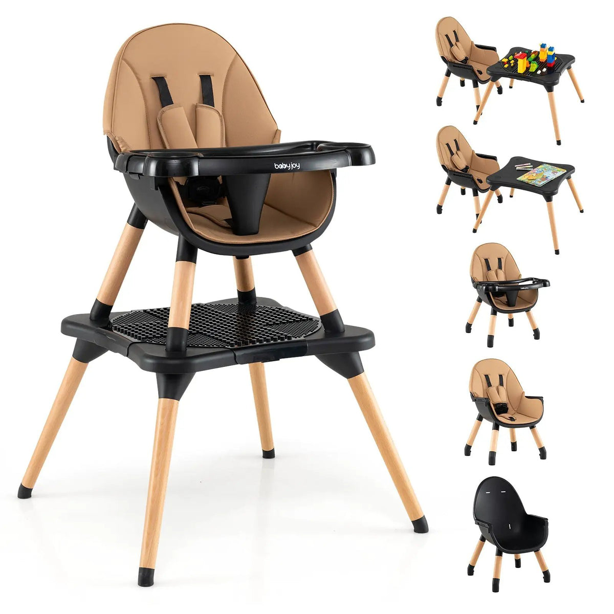 5-in-1 Baby Wooden Convertible High Chair, photo 6 of 32