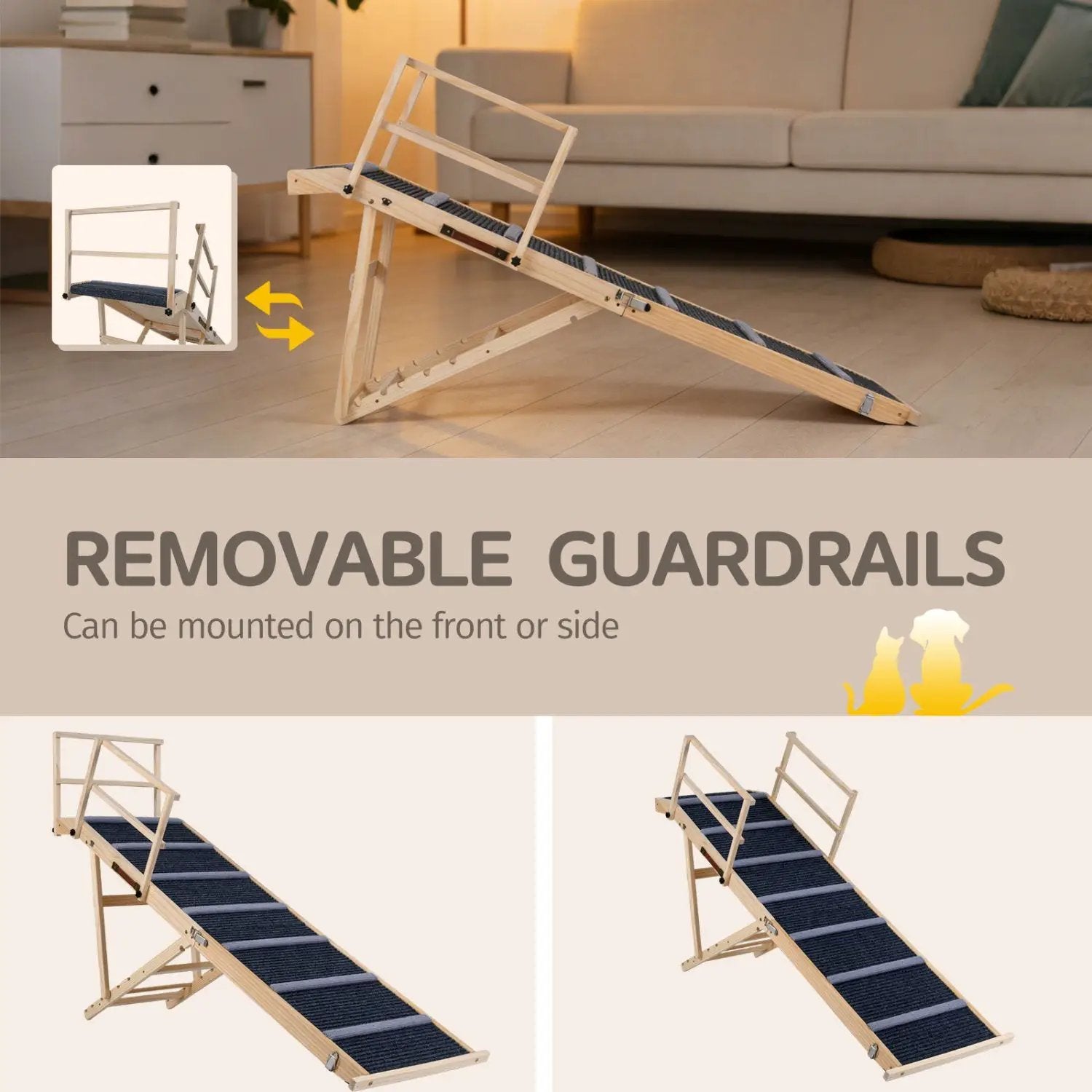 Adjustable Folding Dog Ramp for High Beds and Vehicles by DirectDeals