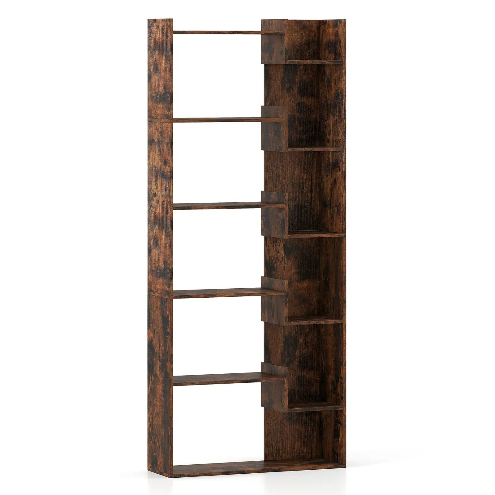 6-Tier Bookshelf Wooden Bookcase with 2 Anti-Tipping Kits Open Display Shelf by DirectDeals