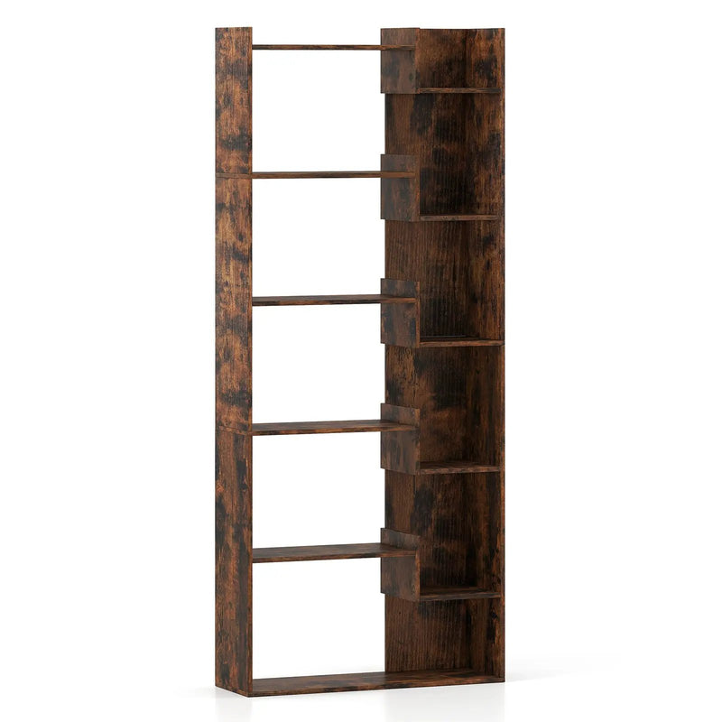 6-Tier Bookshelf Wooden Bookcase with 2 Anti-Tipping Kits Open Display Shelf by DirectDeals