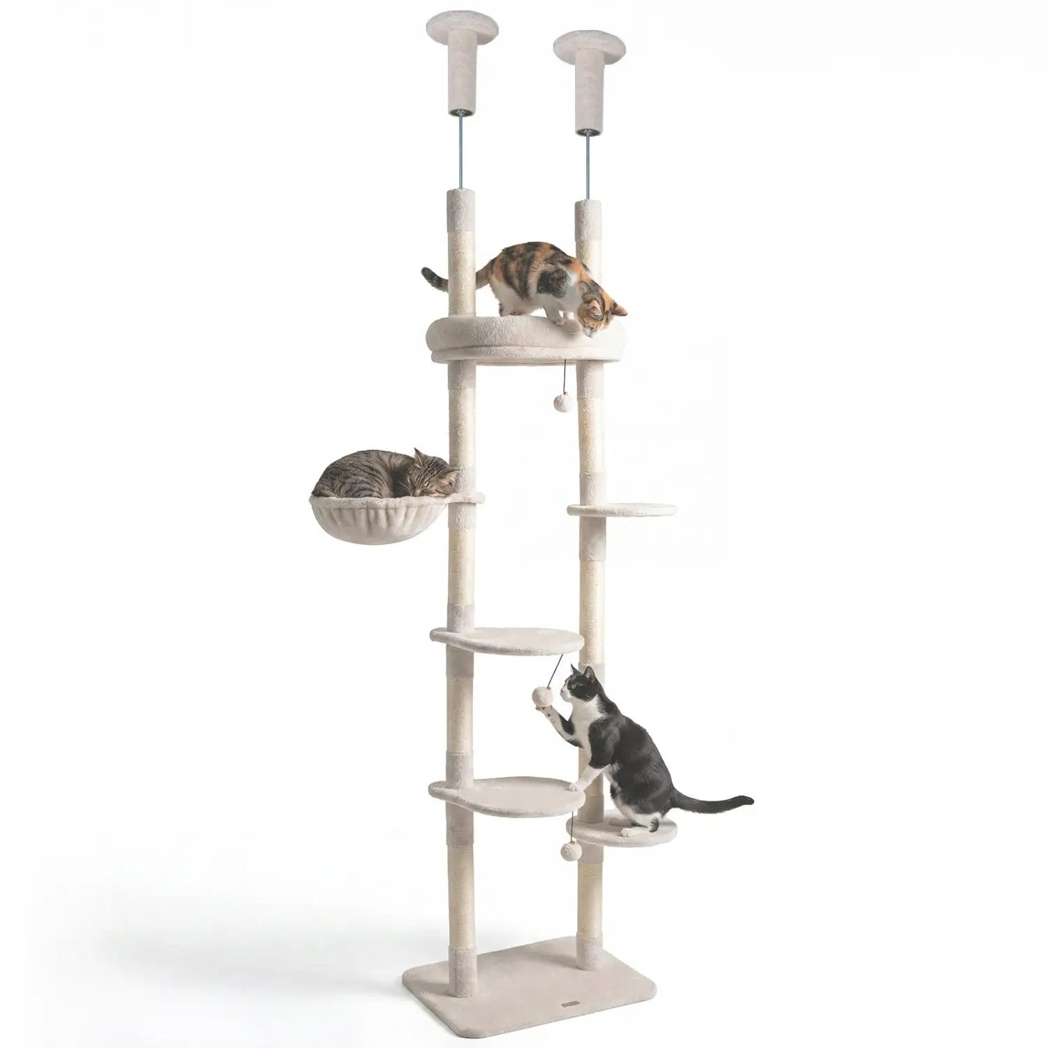 Floor-to-Ceiling Cat Tree with 6 Tiers and Hammock by DirectDeals