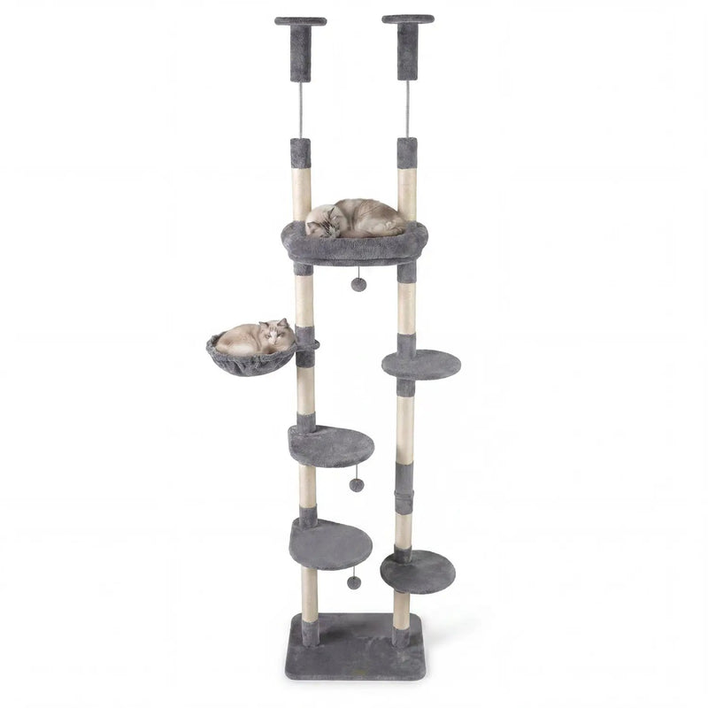 Floor-to-Ceiling Cat Tree with 6 Tiers and Hammock by DirectDeals