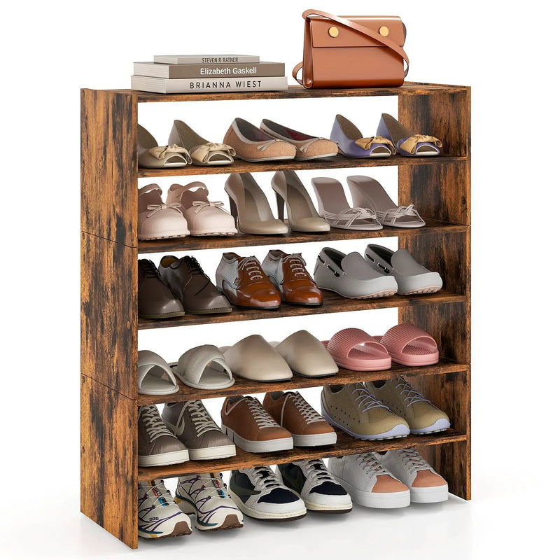 6-tier Shoe Rack with Anti-tipping Device for Entryway by DirectDeals