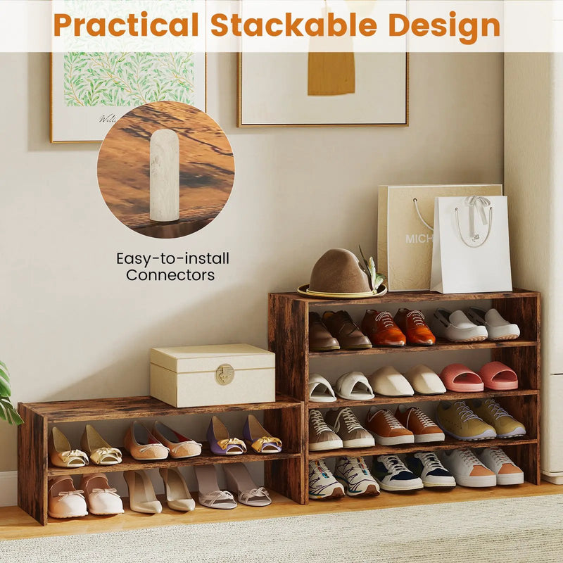 6-tier Shoe Rack with Anti-tipping Device for Entryway by DirectDeals