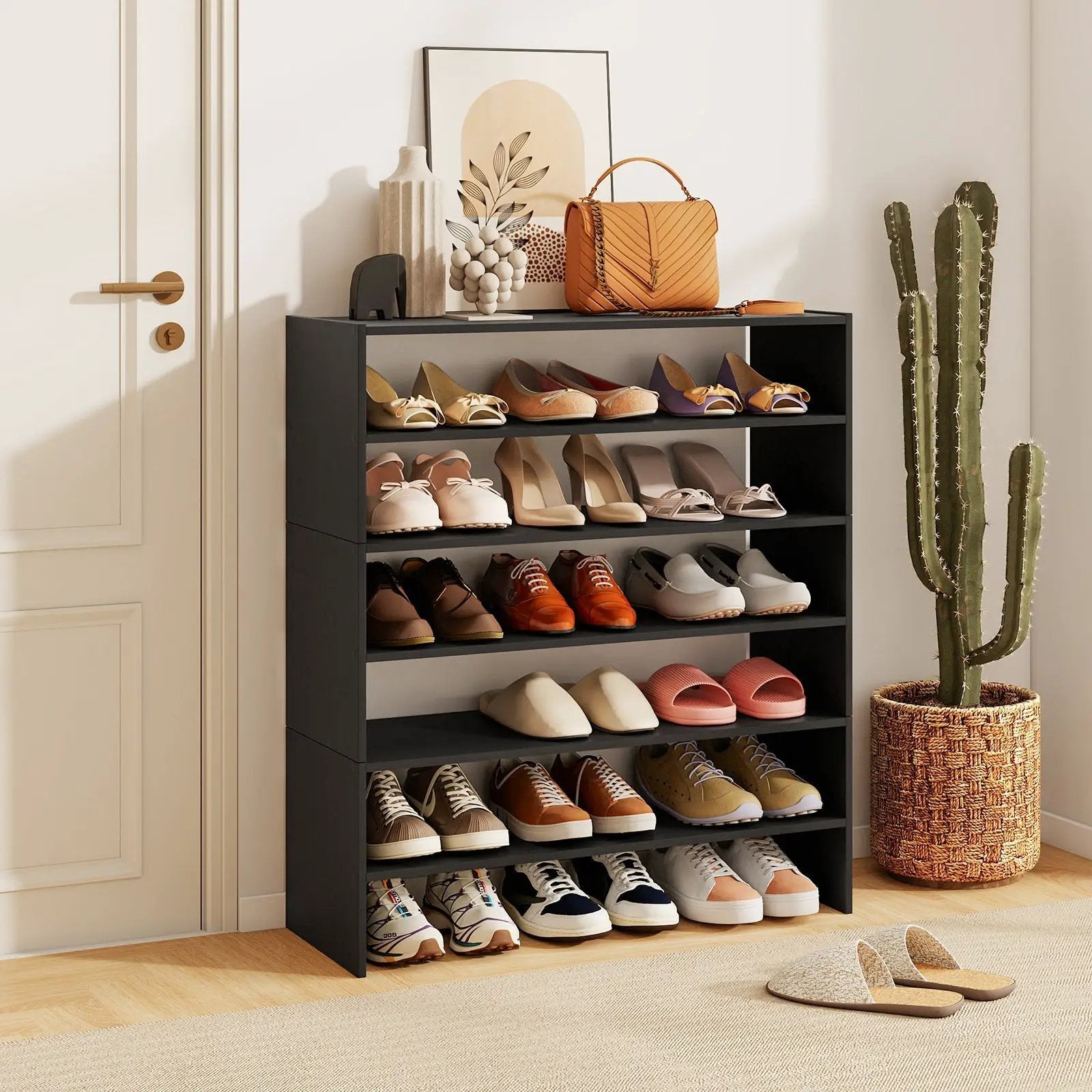 6-tier Shoe Rack with Anti-tipping Device for Entryway by DirectDeals