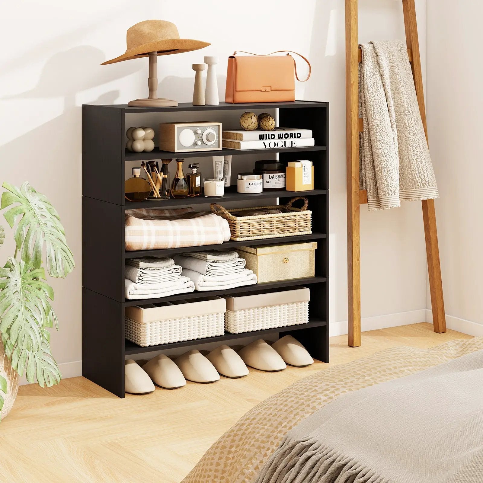 6-tier Shoe Rack with Anti-tipping Device for Entryway by DirectDeals