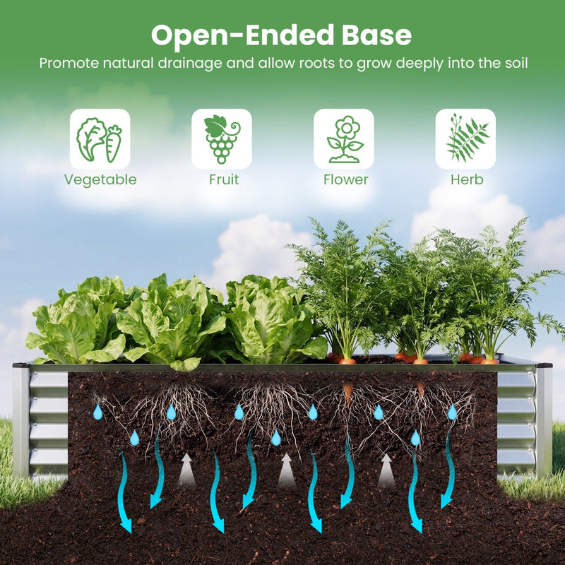 6 x 3 x 1 FT Galvanized Raised Garden Bed with Greenhouse Cover by DirectDeals