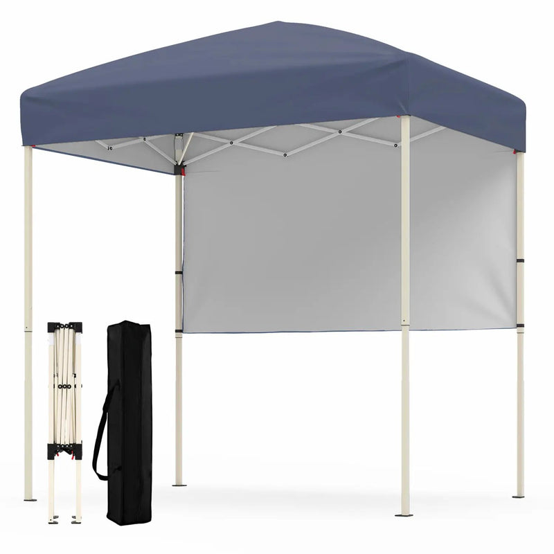 6 x 4 FT Pop-Up Canopy Tent with 1 Half Sidewall Easy Setup Folding Outdoor Sun Shelter by DirectDeals