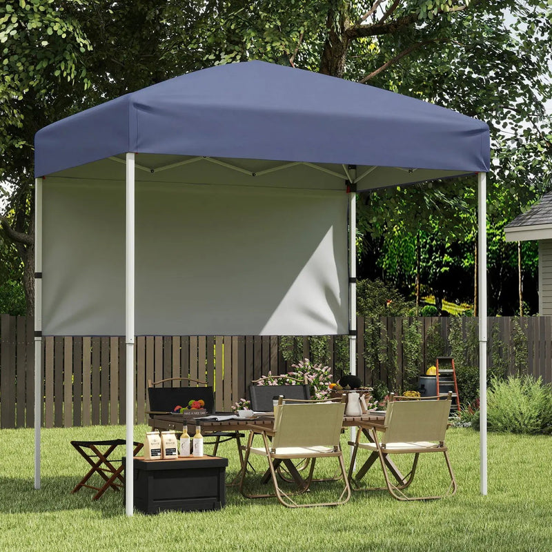 6 x 4 FT Pop-Up Canopy Tent with 1 Half Sidewall Easy Setup Folding Outdoor Sun Shelter by DirectDeals