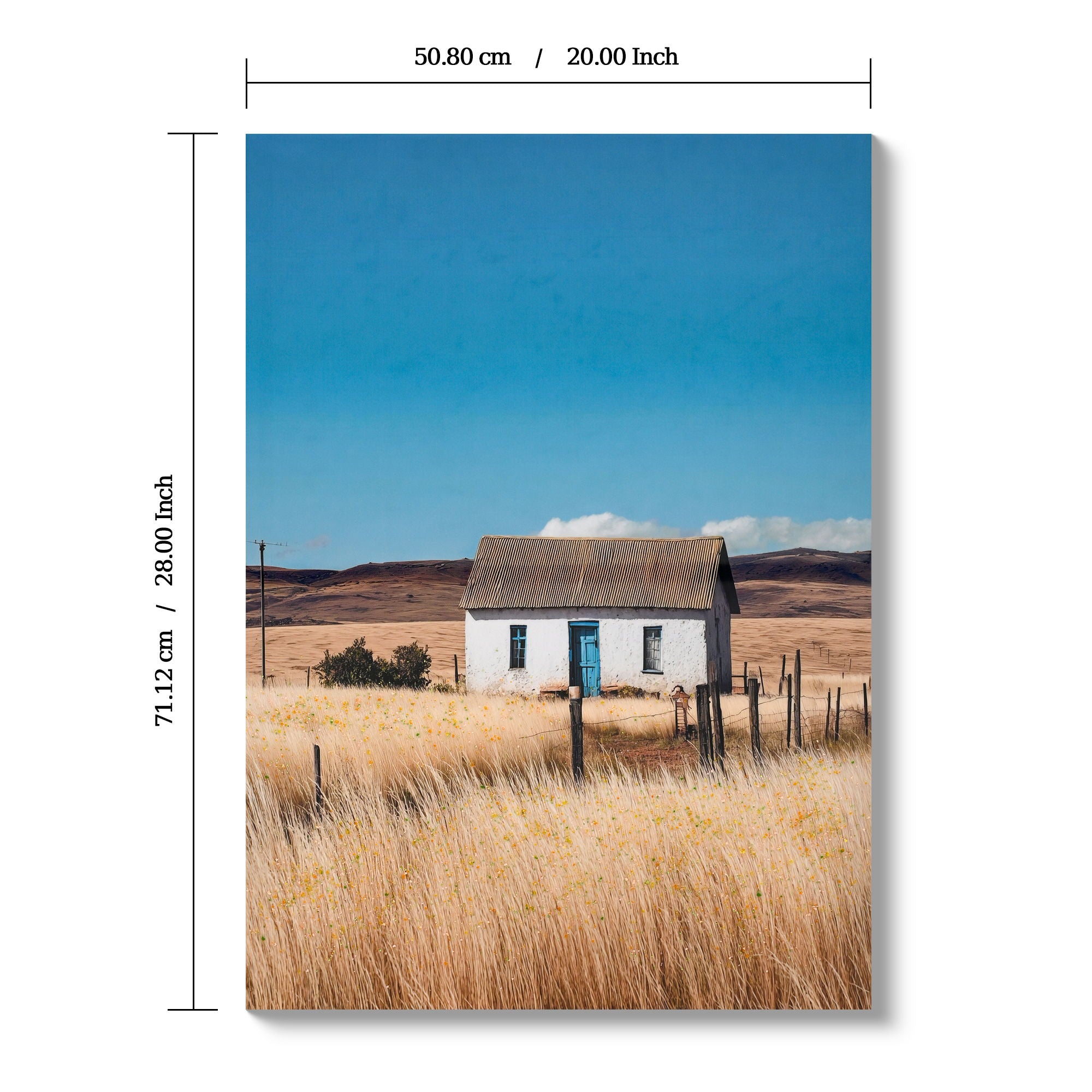 House, Barn Picture Wall Art For Home Decor - Natural / Blue by Unique Piece Furniture