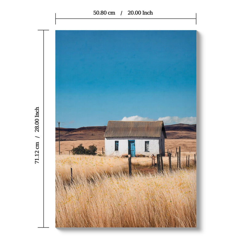 House, Barn Picture Wall Art For Home Decor - Natural / Blue by Unique Piece Furniture