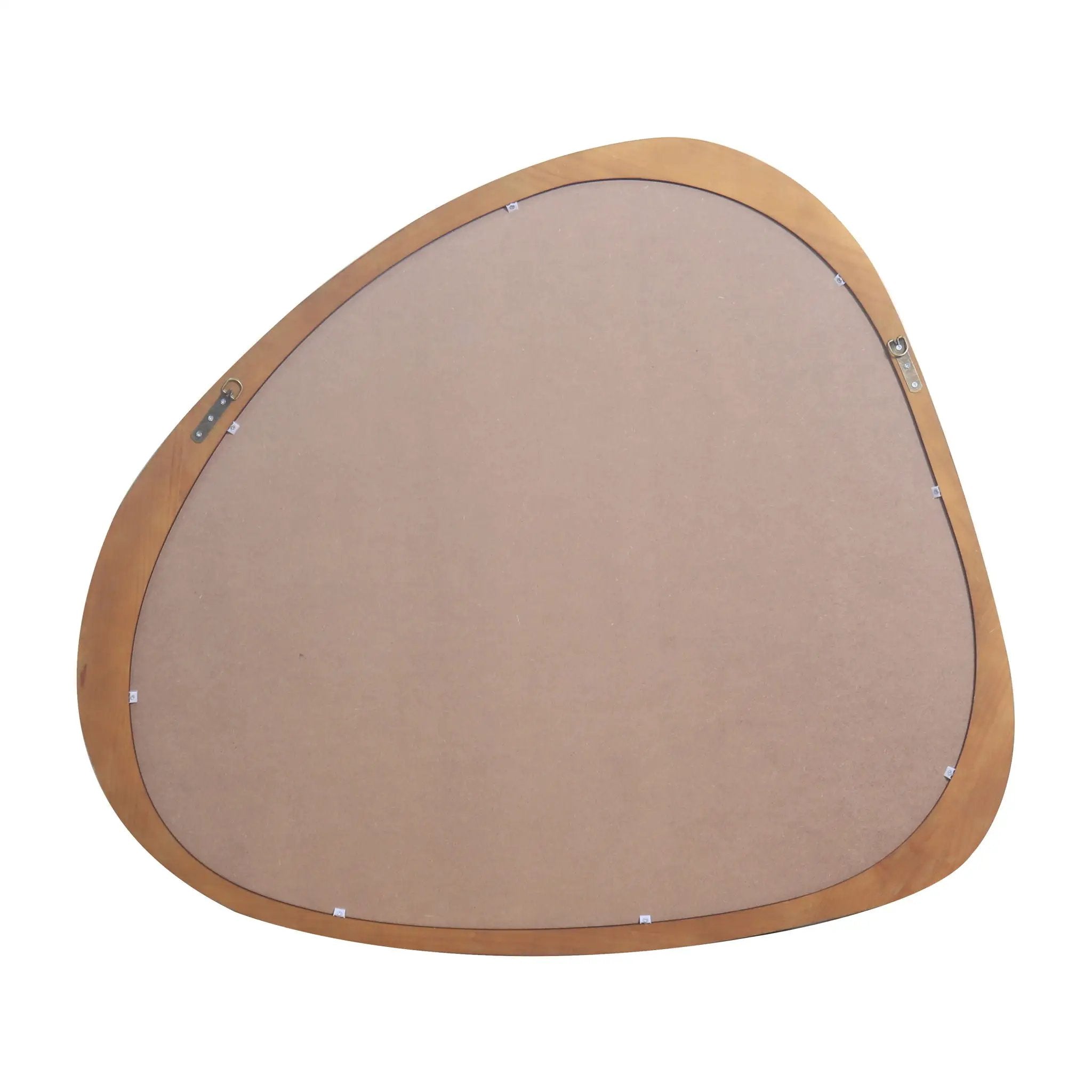 Asymmetrical Wall Mirror Wooden Framed Mirror Large Sized Dressing Mirror, For Living Room, Bedroom, Bathroom, Hallway Or Entry Way - Natural Wood by HouseOfZazla