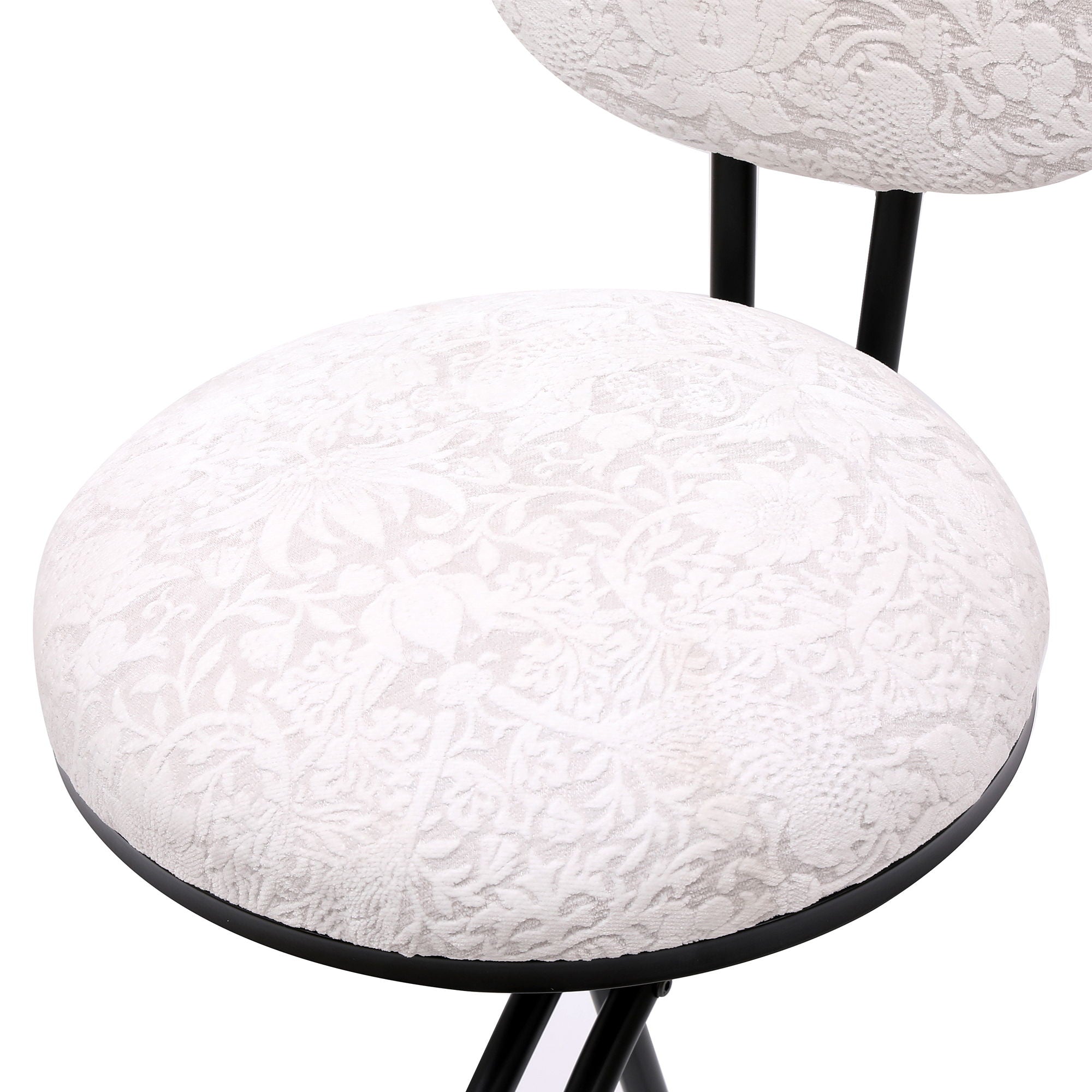 Round Print Bar Stools Upholstered Chairs For Kitchen (Set of 2) by HouseOfZazla