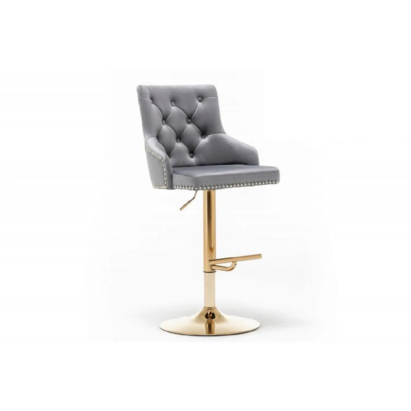 Adjustable Swivel Bar Stool With Nailhead Trim (Set of 2) by Unique Piece Furniture