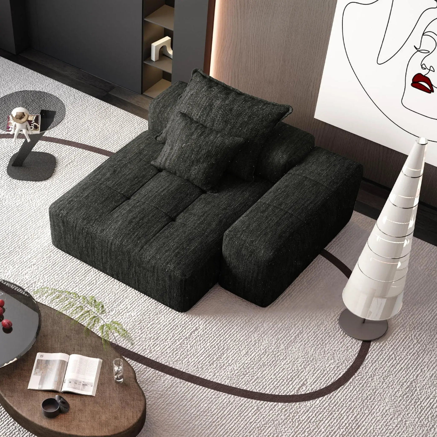Modern Oversized Modular Sectional Sofa with Sparkling Chenille Fabric by HouseOfZazla
