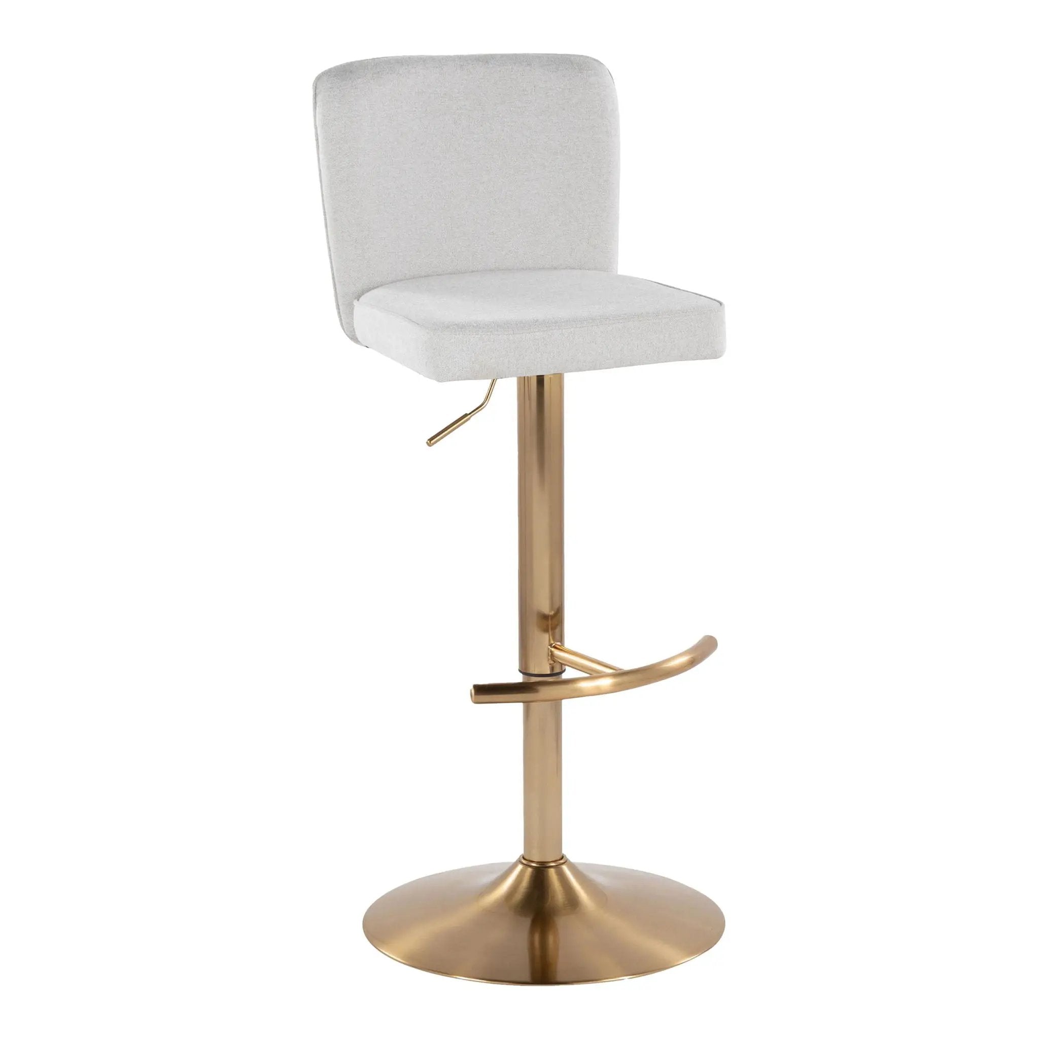 Henry - Contemporary Adjustable Barstool With Swivel With Rounded T Footrest (Set of 2) by Unique Piece Furniture