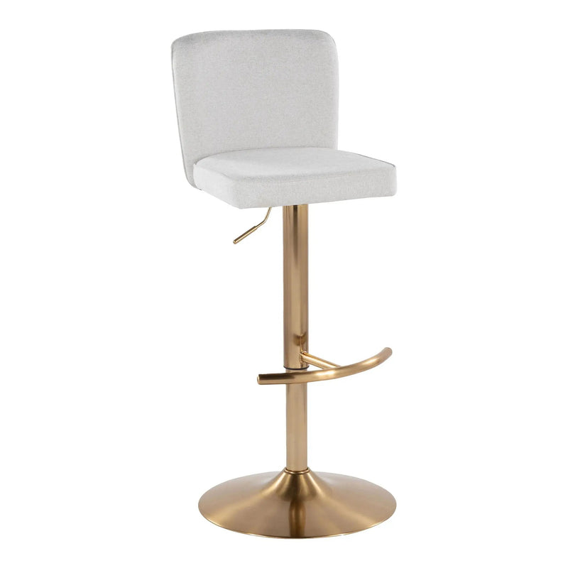 Henry - Contemporary Adjustable Barstool With Swivel With Rounded T Footrest (Set of 2) by Unique Piece Furniture