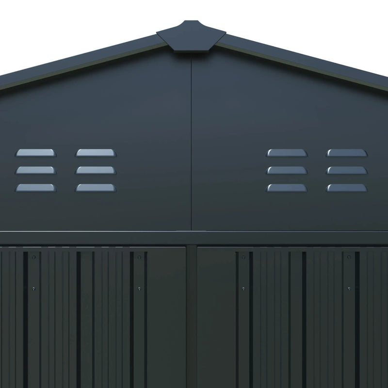 Outdoor Storage Shed, Garden Shed Backyard Utility Tool House Building With 2 Doors And 4 Vents For Car, Truck, Bike, Garbage Can, Tool, Lawnmower by HouseOfZazla
