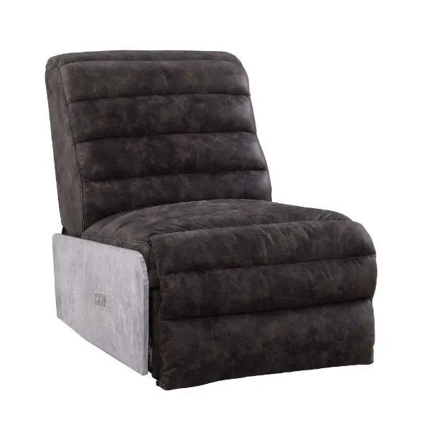 Okzuil - Power Motion Recliner - Two Tone Gray Top Grain Leather & Aluminum by Unique Piece Furniture