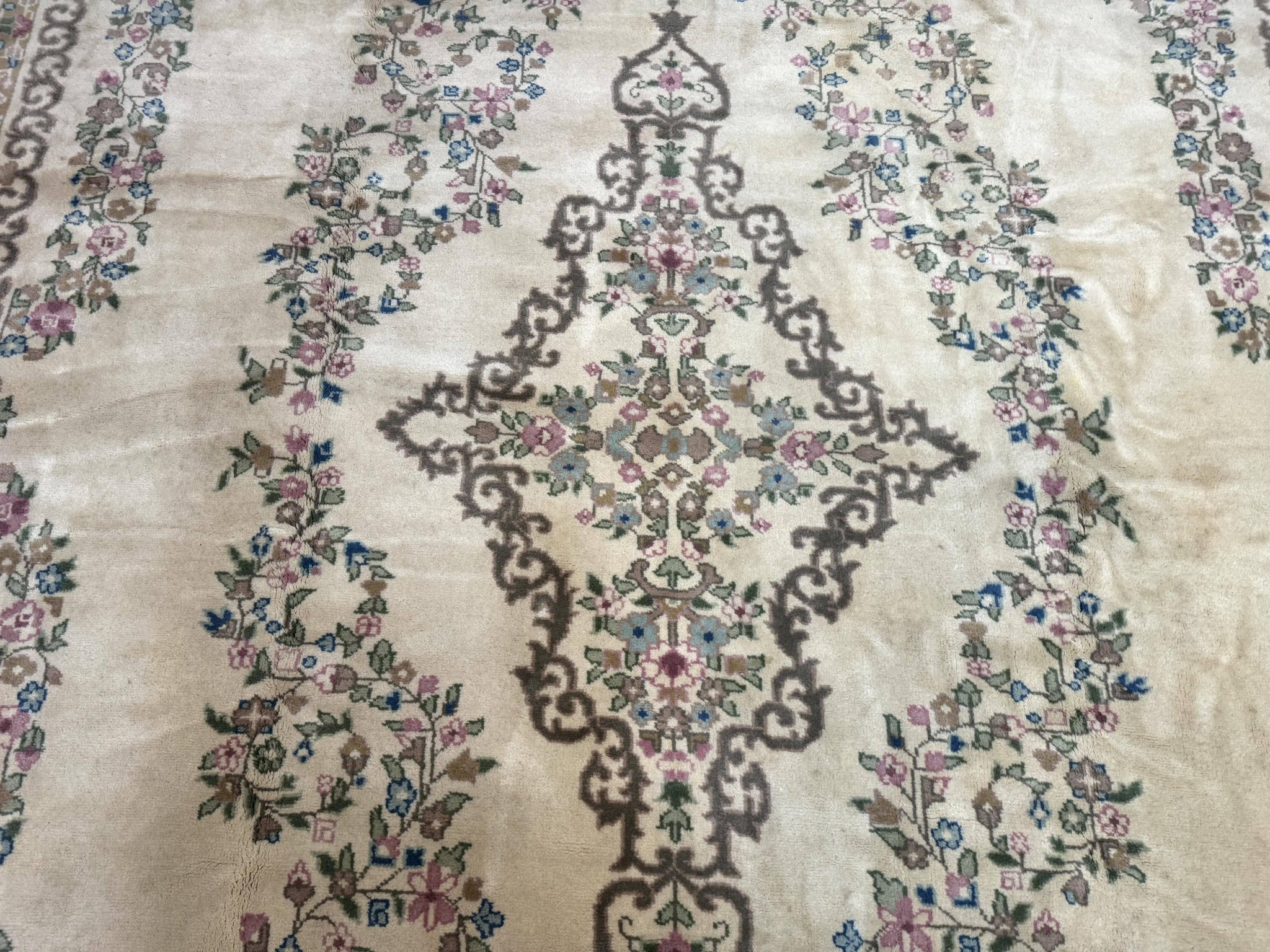 Indo Persian Rug 12x15, Palace Sized Carpet, Oversized Wool Handmade Rug, Kerman Rug, Semi Open Field, Pande Cameron Rug, Beige by Jewel Rugs
