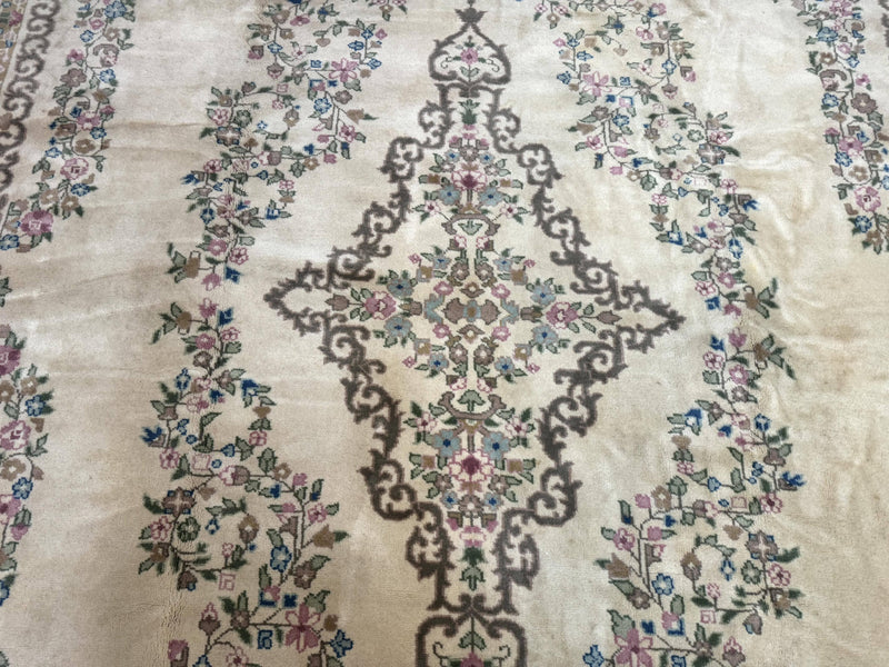 Indo Persian Rug 12x15, Palace Sized Carpet, Oversized Wool Handmade Rug, Kerman Rug, Semi Open Field, Pande Cameron Rug, Beige by Jewel Rugs