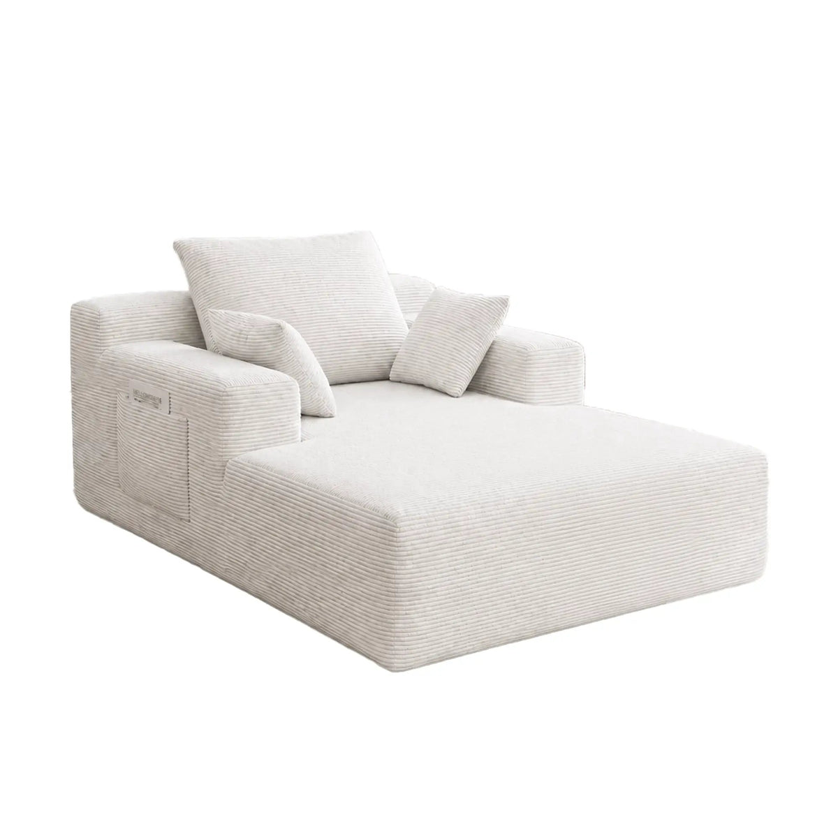 71.65'' Corduroy Chaise Lounge Sofa with Cup Holders & Storage Pocket by HouseOfZazla