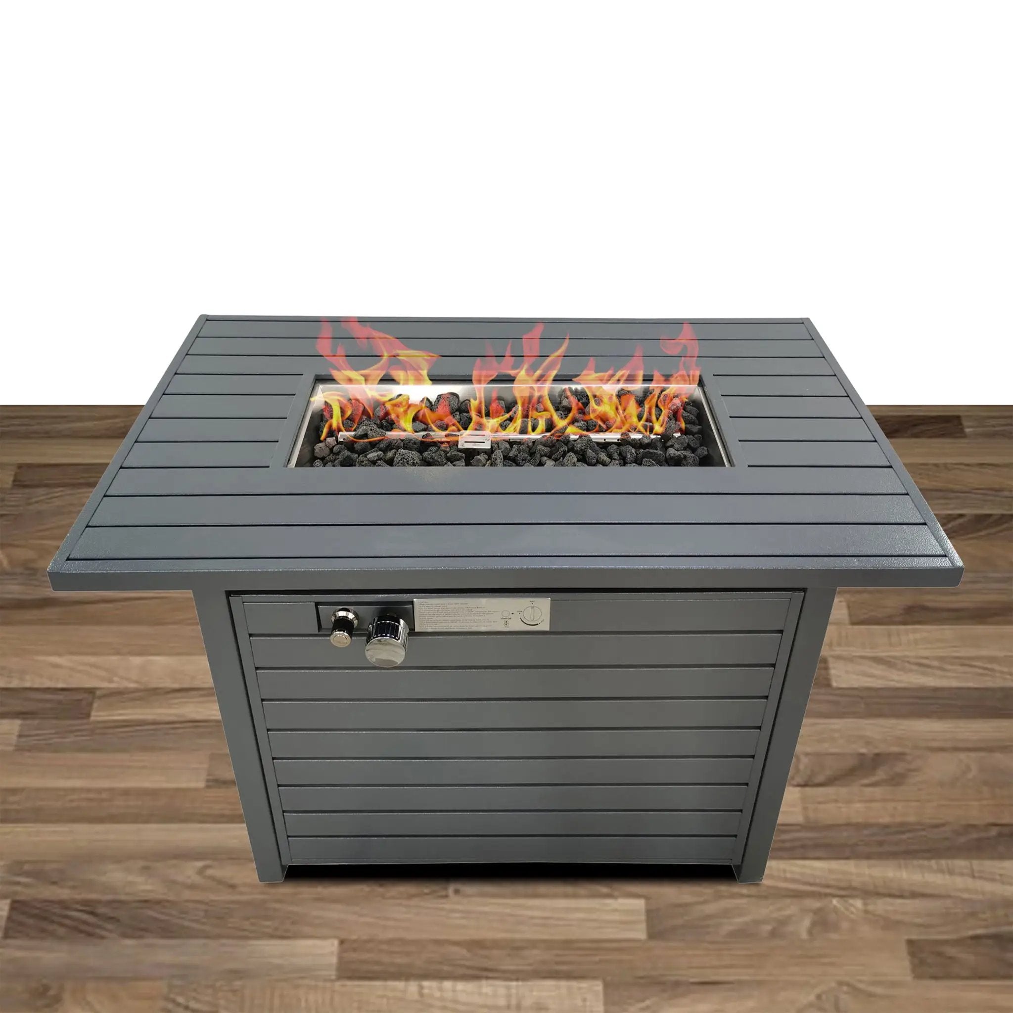 Propane Outdoor Fire Pit Table With Lid - Gray by Unique Piece Furniture