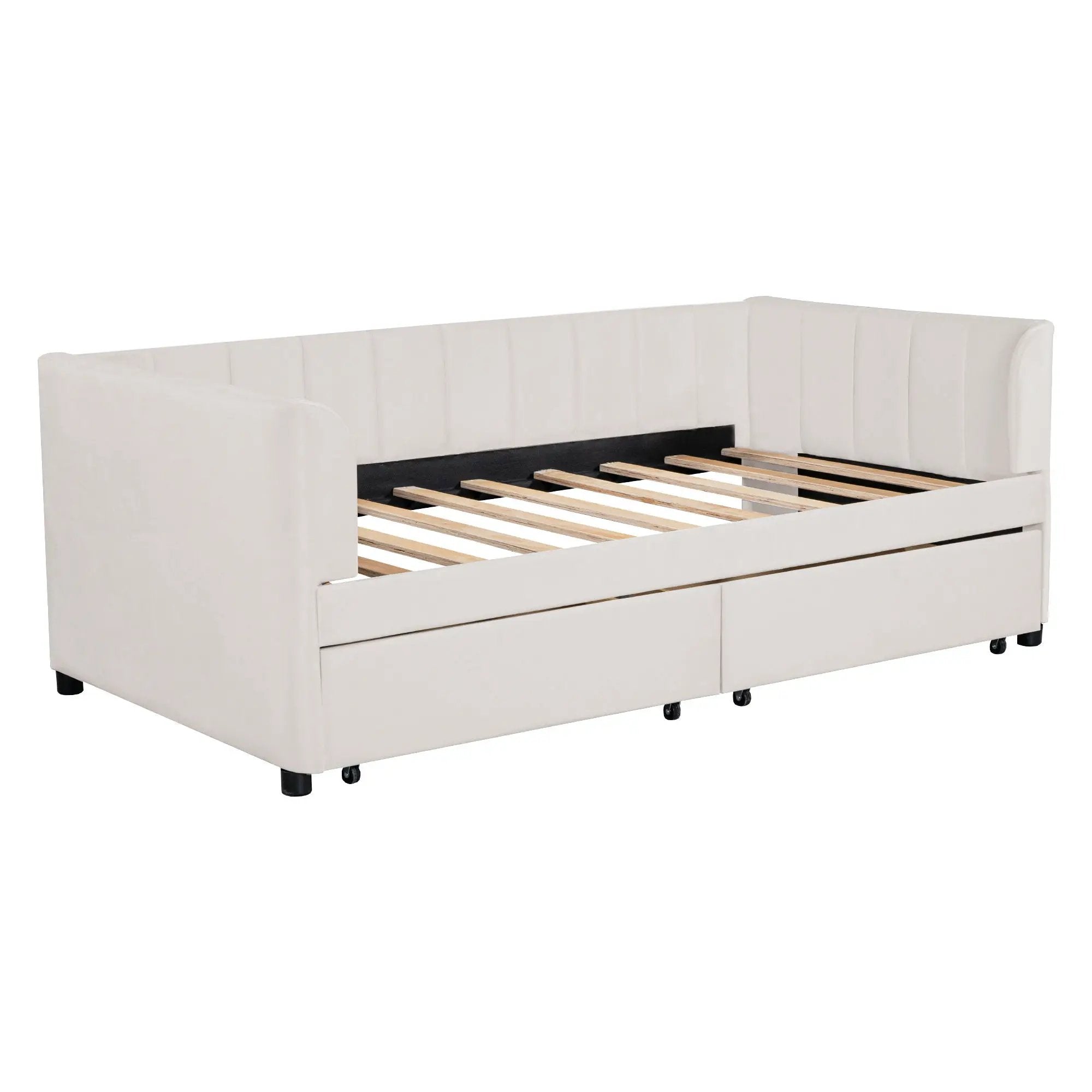 Upholstered Daybed With Ergonomic Design Backrest by HouseOfZazla