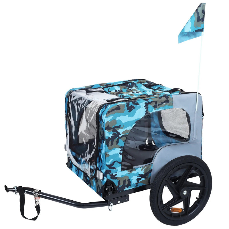 Outdoor Heavy Duty Collapsible Pet Bike Trailer with 16-Inch Wheels by HouseOfZazla